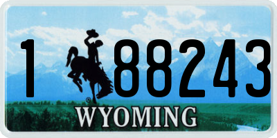 WY license plate 188243