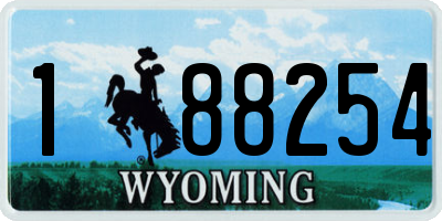 WY license plate 188254