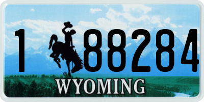 WY license plate 188284