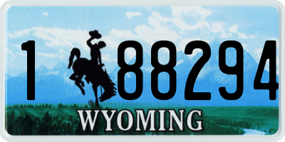 WY license plate 188294