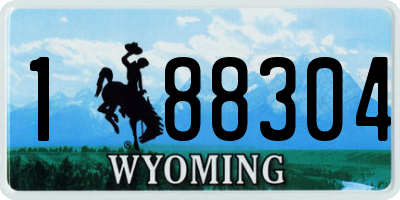 WY license plate 188304