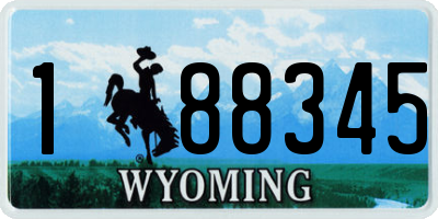 WY license plate 188345
