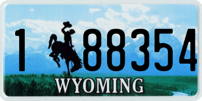 WY license plate 188354