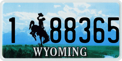 WY license plate 188365