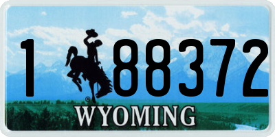 WY license plate 188372