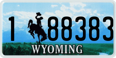 WY license plate 188383