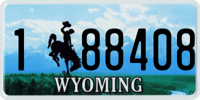 WY license plate 188408