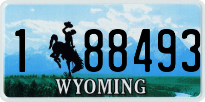 WY license plate 188493