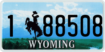 WY license plate 188508