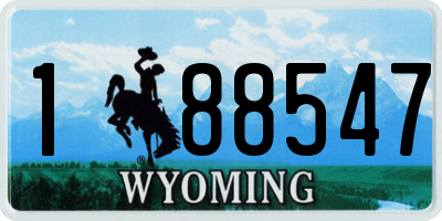 WY license plate 188547