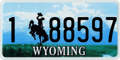 WY license plate 188597
