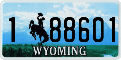 WY license plate 188601