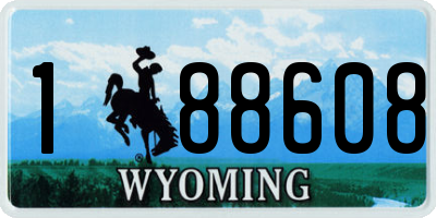 WY license plate 188608