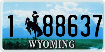 WY license plate 188637