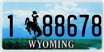 WY license plate 188678