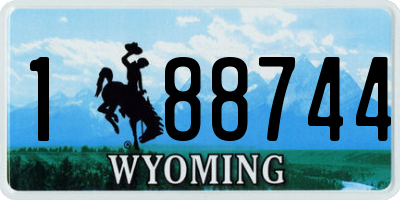 WY license plate 188744