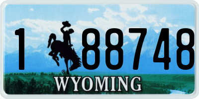 WY license plate 188748