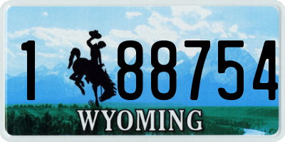WY license plate 188754