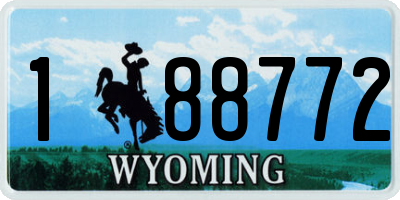 WY license plate 188772