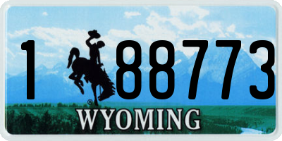 WY license plate 188773