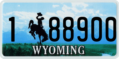 WY license plate 188900