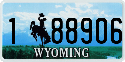 WY license plate 188906