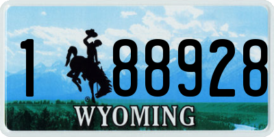 WY license plate 188928