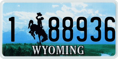 WY license plate 188936