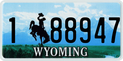 WY license plate 188947