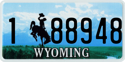WY license plate 188948