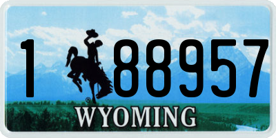 WY license plate 188957