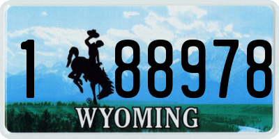 WY license plate 188978