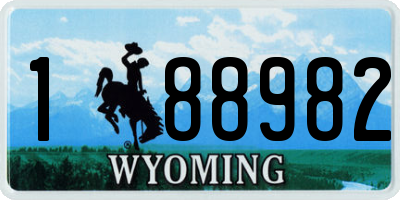 WY license plate 188982