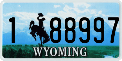 WY license plate 188997