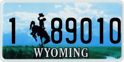WY license plate 189010