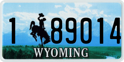 WY license plate 189014