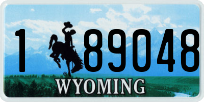 WY license plate 189048