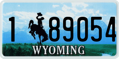 WY license plate 189054