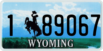 WY license plate 189067