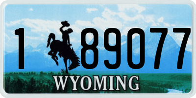 WY license plate 189077