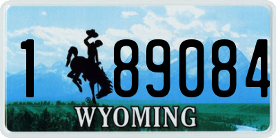 WY license plate 189084