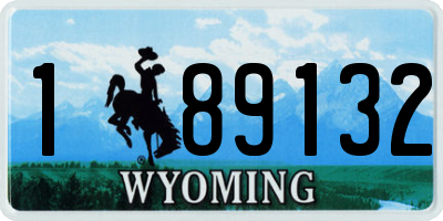 WY license plate 189132