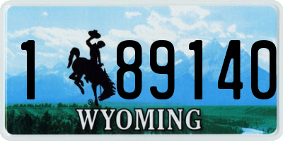 WY license plate 189140