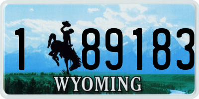 WY license plate 189183