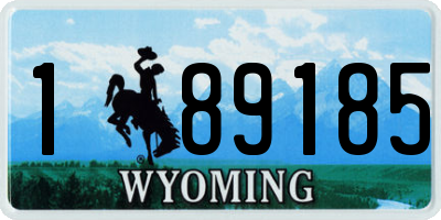 WY license plate 189185