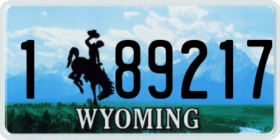 WY license plate 189217