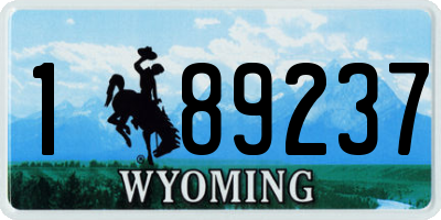 WY license plate 189237