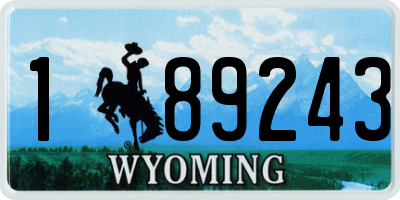 WY license plate 189243