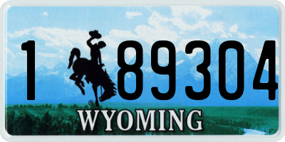 WY license plate 189304