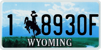WY license plate 18930F
